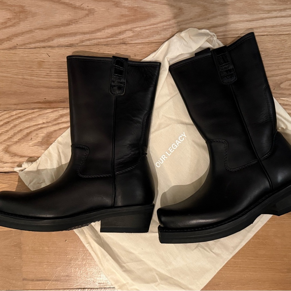 Our Legacy Black Leather Mid-Calf Boots